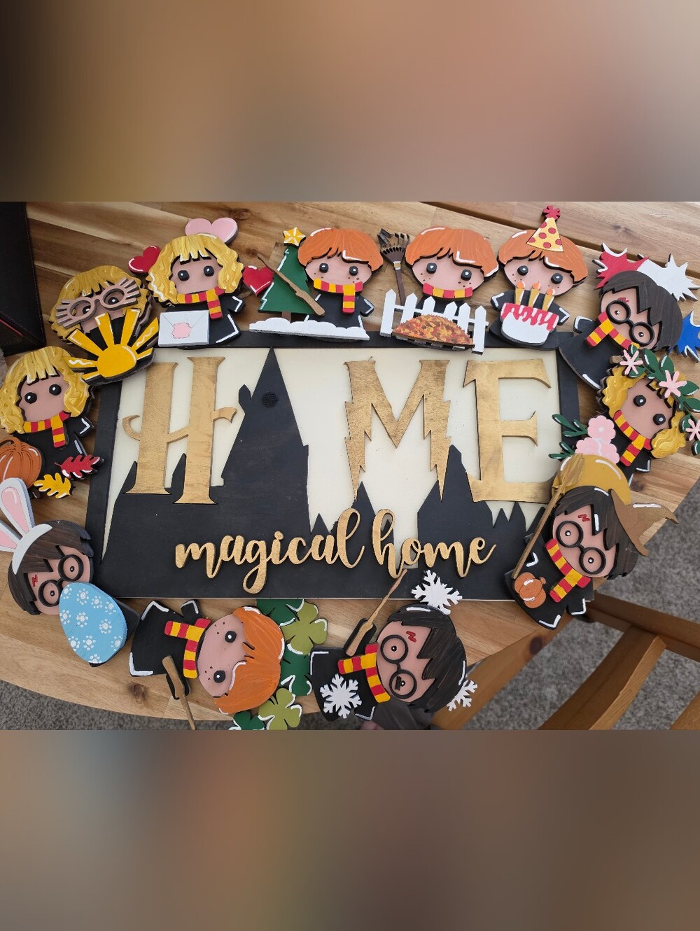 Harry Potter Themed Holiday Home Sign Wooden